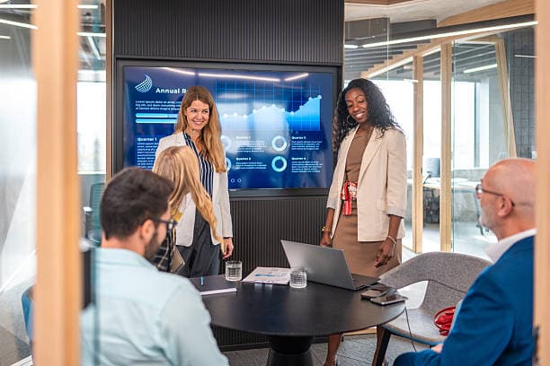 Modern FinVera office with team collaboration